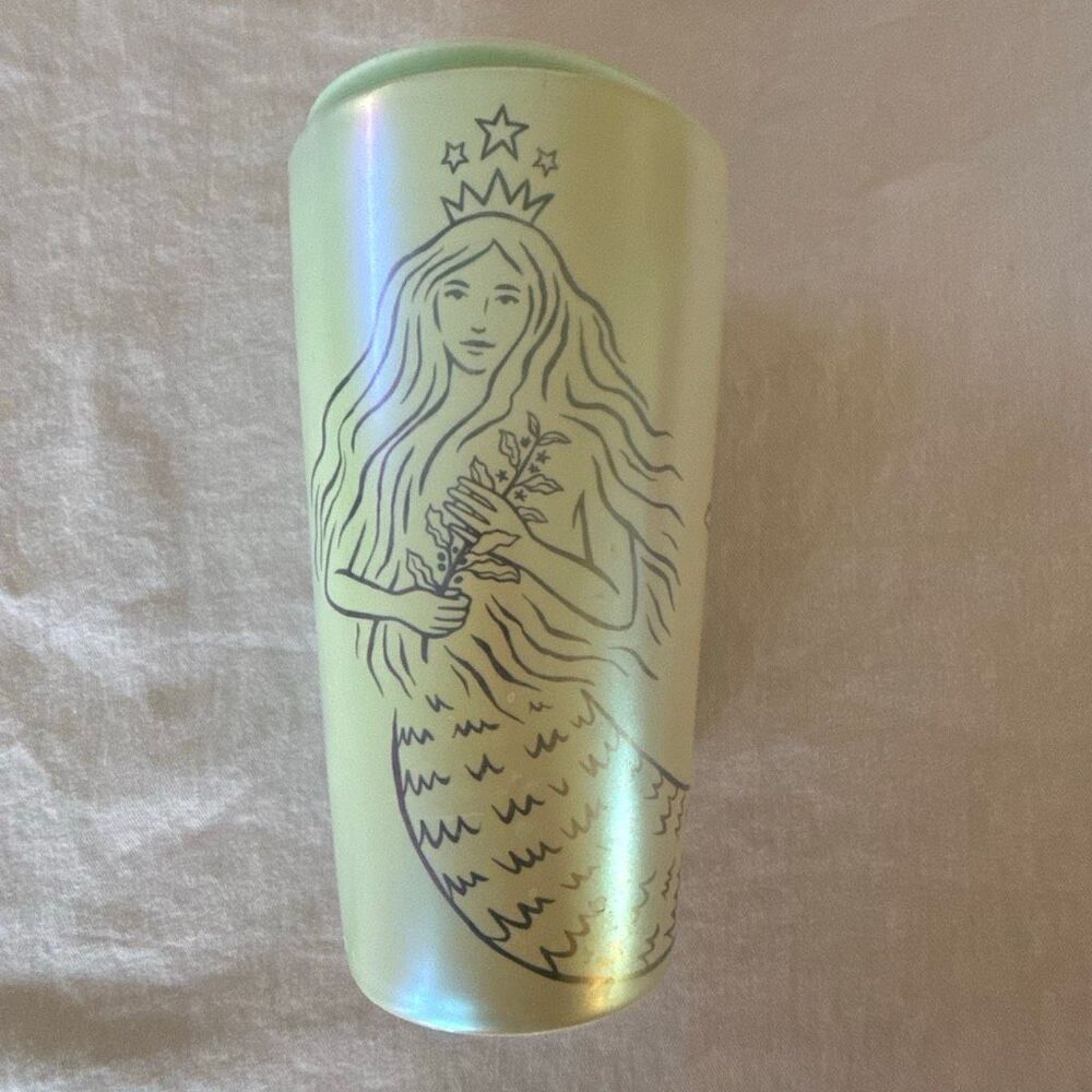 Starbucks | 50th Anniversary Ceramic Tumbler | Opalescent Pale Green | 12 oz | S